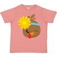 thumbnail image 3 of Inktastic Thanksgiving Turkey, Turkey With Sunflower Boys or Girls Toddler T-Shirt, 3 of 5