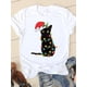 thumbnail image 1 of Camiseta con estampado navideño de estilo acuarela para mujer, ropa de Año Nuevo con cuello redondo, camiseta informal con estampado de los años 90, 1 of 4