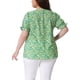 thumbnail image 2 of Blusas de verano casuales de talla grande para mujer Agnes Orinda, con cuello en V y mangas cortas con volantes, 3X verde amarillo, 2 of 7