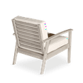 thumbnail image 4 of Accent Chair, Upholstered Armchair Deep Seat Eucalyptus Chair, Eucalyptus Wood Frame Reading Chair for Indoor Outdoor Patio Lawn & Garden, Driftwood Gray Finish+Cream Cushions, 4 of 5