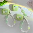 thumbnail image 2 of Funda verde aguacate para Apple AirPods 2 3 4 amor corazón flor perla pulsera cubierta para AirPods Pro funda protectora de silicona suave, 2 of 5