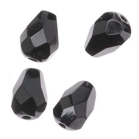 - Czech Fire Polished Glass Beads 8 x 6mm Teardrop
