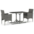 thumbnail image 2 of vidaXL 3 Piece Garden Dining Set Grey, 2 of 5