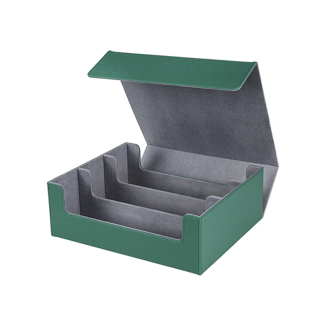 Deck Card Case Hold 1800+ Card Protection Holder Sturdy for Card Collectors Gift Green Lined In Gray
