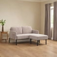 thumbnail image 6 of Modern Beige Polyester L-Shaped 2-Seater Sofa with Ottoman, 6 of 8