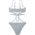 thumbnail image 2 of GHSDFBB Ring Linked Cut-Out One Piece Swimsuit Scoop Neck Lace Up Back Monokini Bathing Suit, 2 of 5