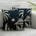 thumbnail image 3 of GOSMITH  Farmhouse Christmas Jesus Stables Throw Pillow Covers Black White Nativity Christmas Tree Star Best Wishes Gifts Pillow Cases  Winter Holiday Cushion Cover for Couch, 3 of 5