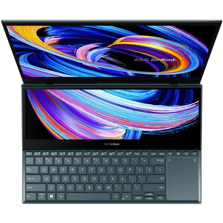 ASUS - Zenbook Pro Duo 15 Touch Laptop OLED - Intel Core i9 with 32GB RAM - Nvidia GeForce RTX 3070 Ti - 1TB SSD - Celestial Blue