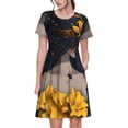 thumbnail image 1 of Vsdgher Robe Élégante pour Femme avec Chapeau pour Femmes Été 2025 Décontractée Midi Maxi Robes Légère à Manches Courtes Col Rond Robe de Plage, 1 of 6