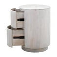 thumbnail image 2 of Carolina Classics Kingston 2-Drawer Round Wood Accent Table in Whitewash, 2 of 4