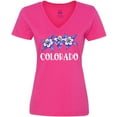 thumbnail image 3 of Inktastic Colorado Columbine Flowers Women's V-Neck T-Shirt, 3 of 5