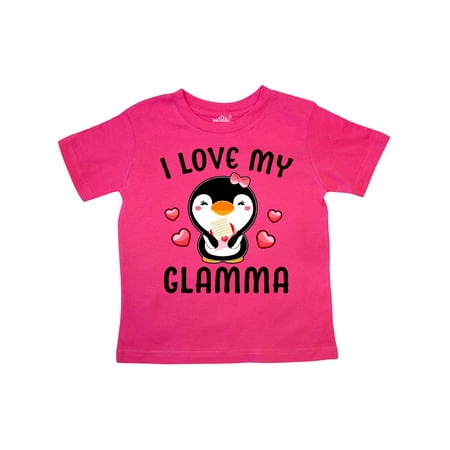 

Inktastic I Love My Glamma with Cute Penguin and Hearts Gift Toddler Toddler Girl T-Shirt