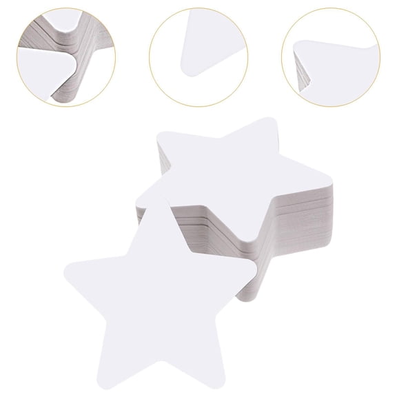 Abbraccia 100x White Star Cutouts Stars Cut Outs Toy Decorations Paper Hanging Label Tags for Kids Holiday Graduation Wedding