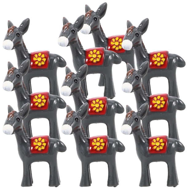 10 Uds Mini resina burro bonsái adornos miniatura burro jardín microadornos para paisajismo