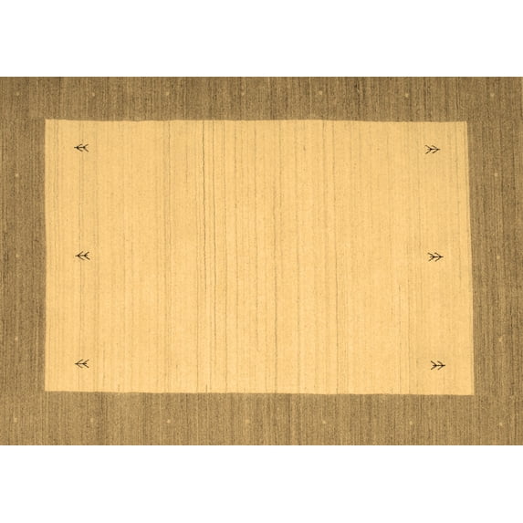 Ahgly Company Indoor Rectangle Solid Brown Modern Area Rugs, 5' x 7'