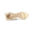 thumbnail image 4 of BLISSFUL STEP Lace Up Strappy Block Mid Heels Sandals for Women Beige (Size 8.5), 4 of 7