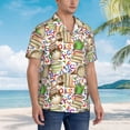 thumbnail image 2 of Cauagu Owl Back To School Print Hawaiian Shirt for Men,Casual Short Sleeve Button Down Shirts Summer Beach Men's Regular-Fit Short-Sleeve Print Shirt -Medium, 2 of 6