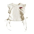 thumbnail image 3 of Miaoju Toddler Girl Shirts Crewneck Solid Color Short Sleeve Tee for Toddler Cotton Gentleman Tops T-Shirts Toddler To Big Kid, 3 of 5