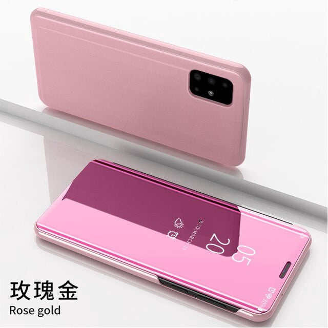 Funda de teléfono con tapa inteligente para iPhone X XR XS 5 5S SE 7 8 6 6S Plus 11 12 13 Mini Pro Max 2020, funda con soporte de pie para ventana de espejo Tan Jianjun unisex