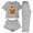 Gray, variant on 3 Piece Pajama Sets for Women Short Sleeve Tee Shirts Lounge Shorts and Pants Sleepwear Christams Gifts, Black, M