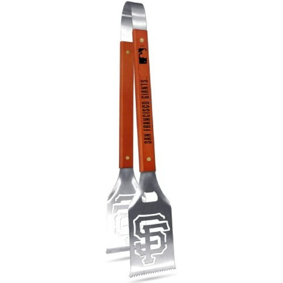 MLB San Francisco Grill-A-Tongs, Heavy Duty Stainless Steel BBQ Grill Tongs
