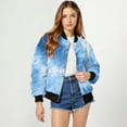 thumbnail image 4 of Kaondbfi Women's Fashion Jacket, Autumn Casual Square Thin Pocket Jacket Top Tie Dye Print Winter Coat for Women, 4 of 9