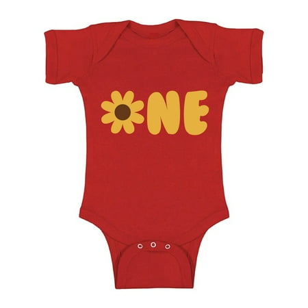 

1st Birthday Baby Girl - Cute Baby Boy Baby Girl Shirt - Sunflower Romper