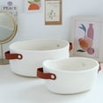 thumbnail image 4 of Nordic Storage Basket with Handles Hand Woven Drawer Closet Cotton Rope Container Toy Sundries Key Desktop for Wardrobe Closet Milk White L, 4 of 9