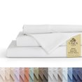thumbnail image 1 of Juego de sábanas Linen Home, 100% algodón percal, tamaño completo, color blanco, 1 of 9