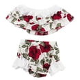 thumbnail image 4 of StylesILove Off-the-Shoulder Tank Tops Shorts Floral Set 2 Pc Infant Baby Girls', 4 of 7