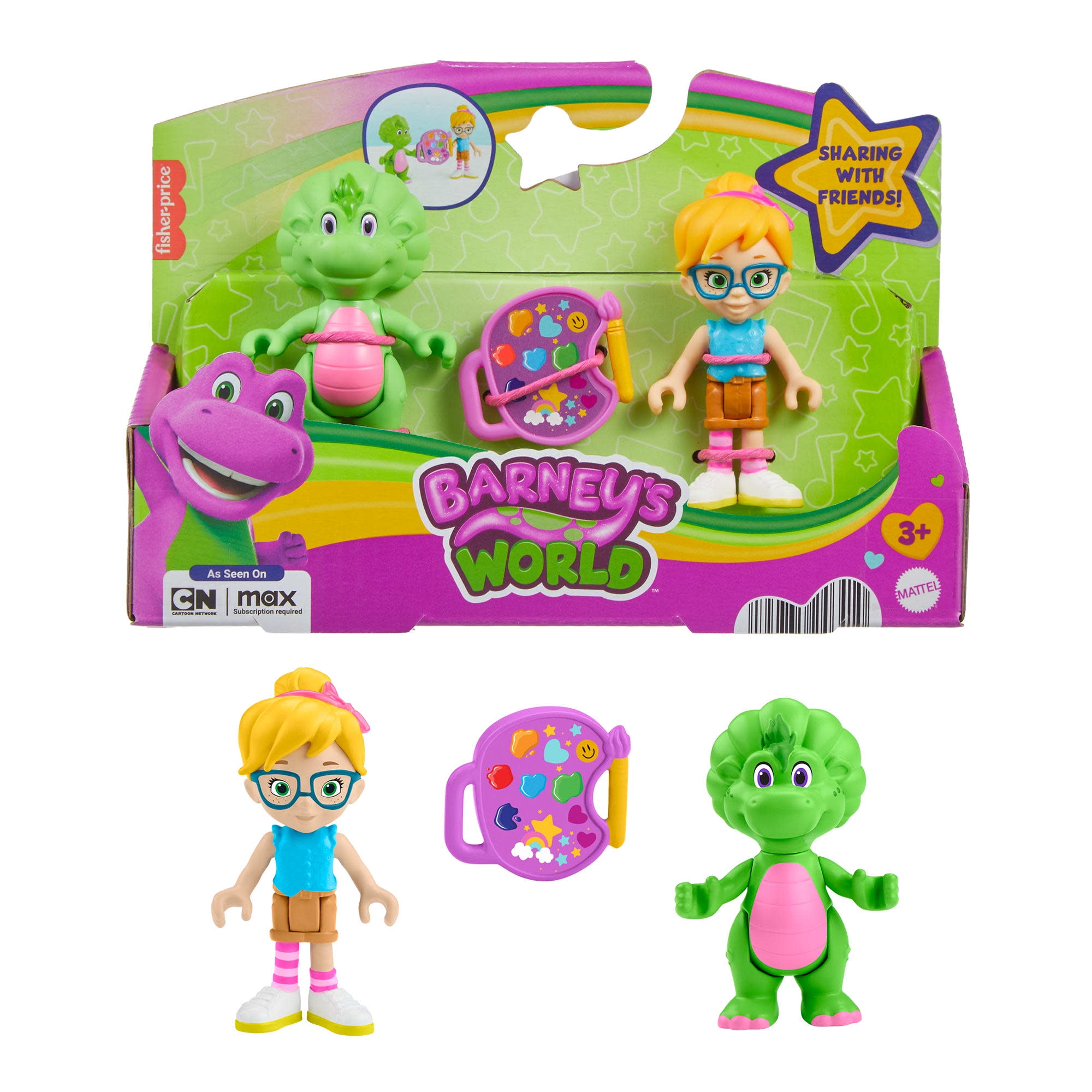 Fisher-Price Barney’s World Barney’s Friend Vivie & Baby Bop Figure Set for Kids, 3 Toys