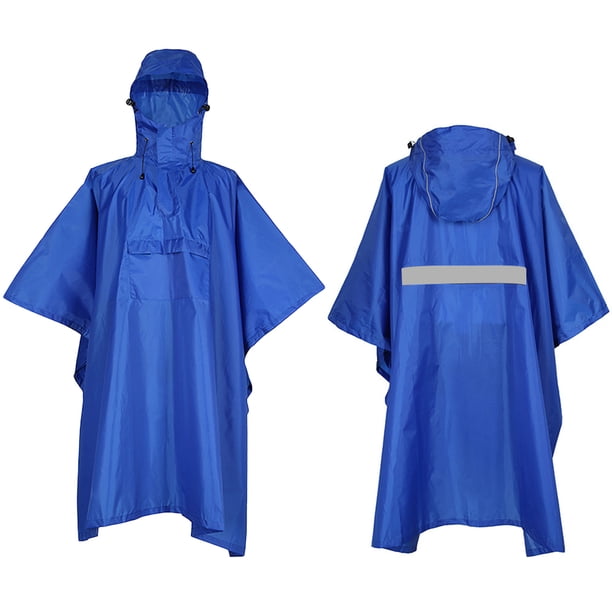 Poncho al aire libre Hombres Mujeres Impermeable Ropa impermeable Poncho a prueba de lluvia con rayas reflectantes Maboto Poncho al aire libre