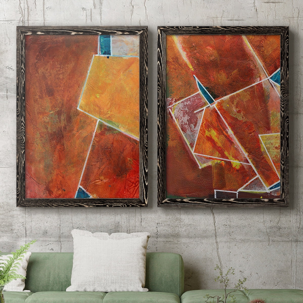 Primary Connection I - Premium Framed Canvas 2 Piece Set - Ready to Hang
