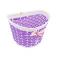 thumbnail image 3 of SeekLGT Purple Kids Bike Basket, Woven Plastic Front Handlebar Basket for Children Bicycles Tricycles and Scooters, 3 of 6