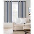thumbnail image 2 of Navy Blue Grey Stripes Kitchen Curtains Simple Striped Lines Minimalist Cafe Short Curtains for Bathroom Blackout Window Curtain Small Window Treatment Drapes for Bedroom Living Room 42"x45"x2, 2 of 9
