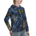 thumbnail image 2 of Yiaed Mystical Underwater Coral Scene Print Womens Casual Hoodies Crew Neck Long Sleeve Sweatshirts With Pocket Pullover Tops Women's Hooded Sweatshirt-Large, 2 of 5