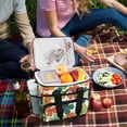 thumbnail image 5 of FORMRS Insulated Cooler Bag 24 Cans Capacity Soft Leakproof Lunch Box with Side Pockets, White Clover Pattern, 5 of 7