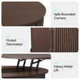 thumbnail image 5 of Linsy Home Lift Top Coffee Table Round with Storage, Fluted Coffee Table for Living Room with Open&Hidden Storage Space, Walnut, 5 of 8