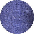 thumbnail image 1 of Ahgly Company Machine Washable Indoor Round Oriental Blue Industrial Area Rugs, 4' Round, 1 of 4