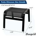 thumbnail image 3 of Patio Outdoor Ottoman Assembled Aluminum Footstools Small Seat Side Table Footrest for Balcony, Poolside 2 Set Black, 3 of 6