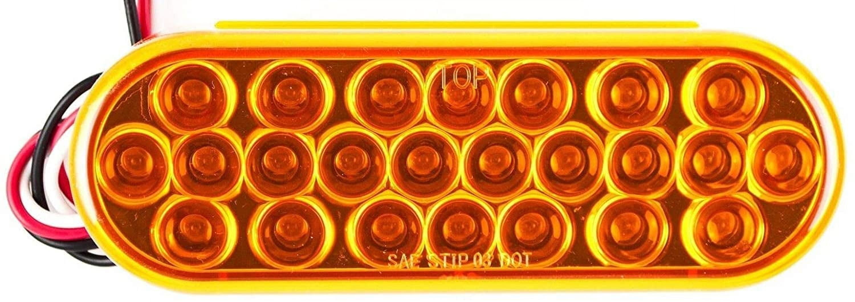 6.5" Inch Oval 24 LED Turn Tail Clearance Signal Light Truck Trailer 6x Amber