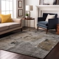 thumbnail image 4 of HomeRoots 678003 8 x 10 ft. Gray Brown & Ivory Abstract Transitional Washable Machine Made Rectangle Area Rug with UV Protection, 4 of 9