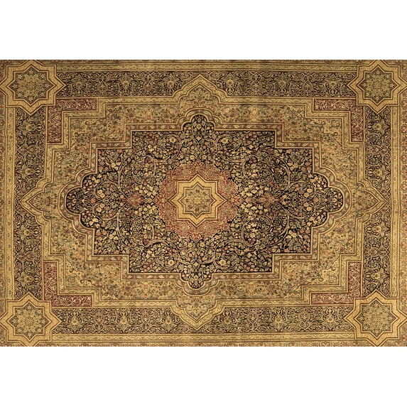 Ahgly Company Indoor Rectangle Medallion Brown Traditional Area Rugs, 8' x 10'