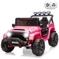 thumbnail image 1 of Yiwa 24V Ride On Truck for Big Kids, 2 Seater Ride On Car with Remote Control, 4-Wheeler Suspension, 3 Speed Options, LED Lights, 1 of 9
