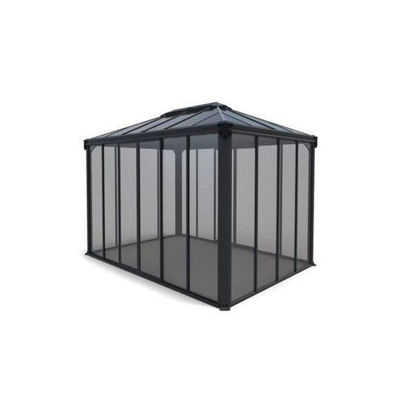 10 x 14 ft. Ledro Enclosed Gazebo, Gray & Bronze