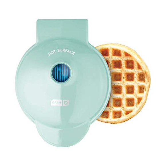 Dash DMW001AQ Machine for Individual, Paninis, Hash Browns, & other Mini waffle maker, 4 inch, Aqua