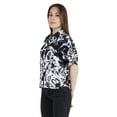 thumbnail image 3 of Moomaya WoMen's Printed Top Collar Neck Button-Down Shirt Short Sleeve Tunic, 3 of 8