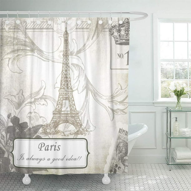 Cynlon Fashionista Shabby Paris Is, Paris Themed Shower Curtain