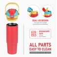 thumbnail image 5 of Ozark Trail 30oz Vacuum-Insulated Stainless Steel Dual Lid Insulated Tumbler, Double Wall Vacuum Insulated Travel Tumbler with Sip & Chug Lid, Coral, 5 of 11