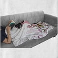 thumbnail image 6 of Bicycle Soft Flannel Fleece Throw Blanket, Girl in Pink Dress Riding a Bike Colorful Flowers and Romantic Butterflies, Cozy Plush for Indoor and Outdoor Use, 60" x 80", Multicolor, by Ambesonne, 6 of 6